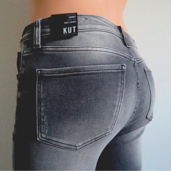 KUT from the KLOTH Jeans DISTRESSED Connie Fab Ab Ankle Skinny Plus Size 14 NWT - Picture 1 of 9